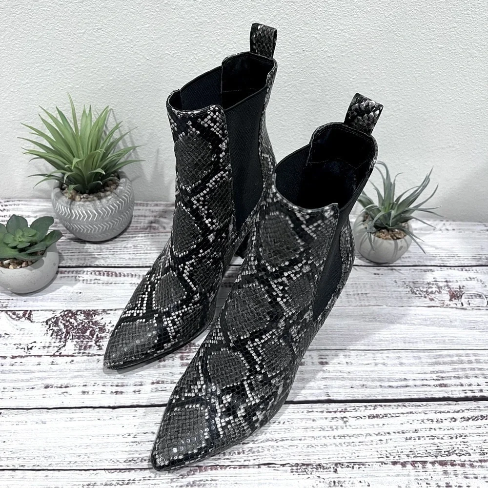Steve Madden ankle booties snake print